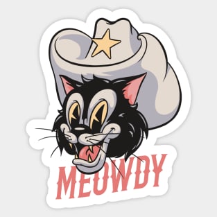 Howdy Meowdy - Cowboy Cat Retro Mascot | Howdy Sticker